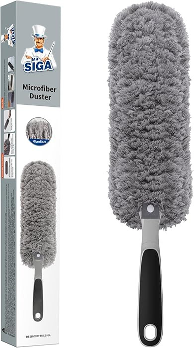 MR.SIGA Lint Free Microfiber Duster, Washable Duster for Household Cleaning Gray | Amazon (US)