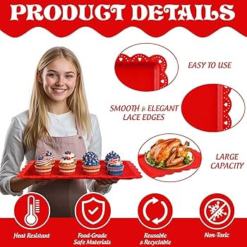 AnyDesign 12Pcs Patriotic Plastic Serving Tray Red Blue White Rectangle Serving Dish 4th of July ... | Amazon (US)