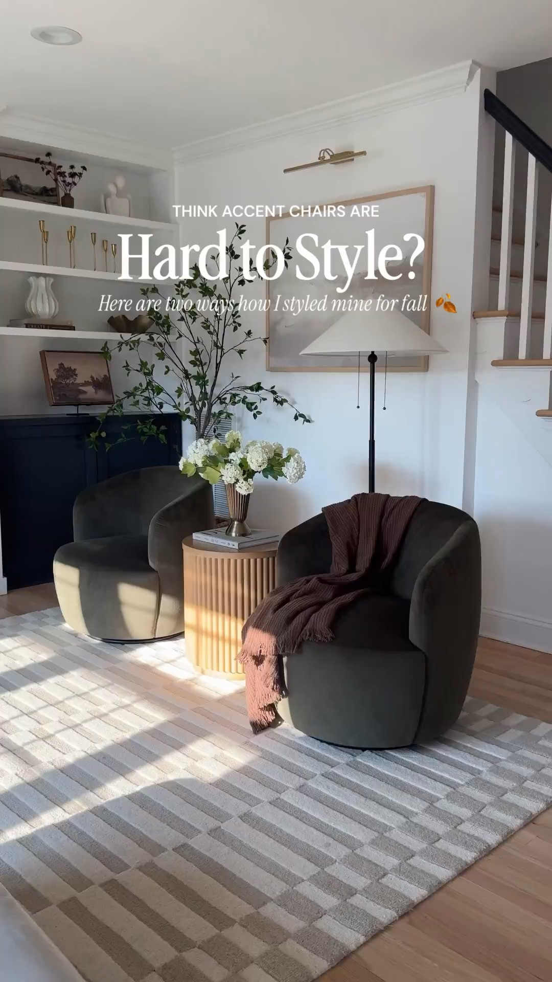 Same chairs, two completely different looks. 🤎

I love these green accent chairs in my living room, so I wanted to show you two simple ways to style them if you’re wondering what to pair with yours. 🌿🍂

Sometimes switching up just a few surrounding pieces can completely change the feel of a space and make a corner look so much more intentional.

Which look feels more like your home, 1 or 2? ✨

#LTKHome #LTKSeasonal #LTKmomlife