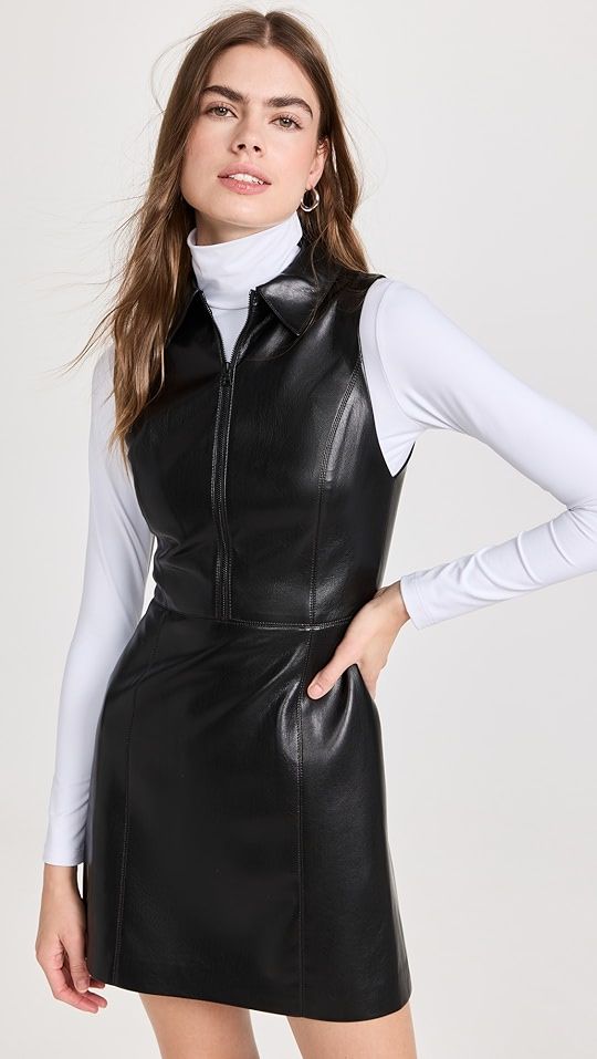 alice + olivia Ellis Zip Faux Leather Dress | SHOPBOP | Shopbop