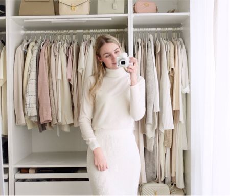 outfit inspiration, all white outfit, winter outfit, LillySilk, Ana Luisa jewelry, mini gold hoops, white cashmere turtleneck, fluffy skirt, H&M, Nederland.

#LTKstyletip #LTKeurope #LTKsalealert