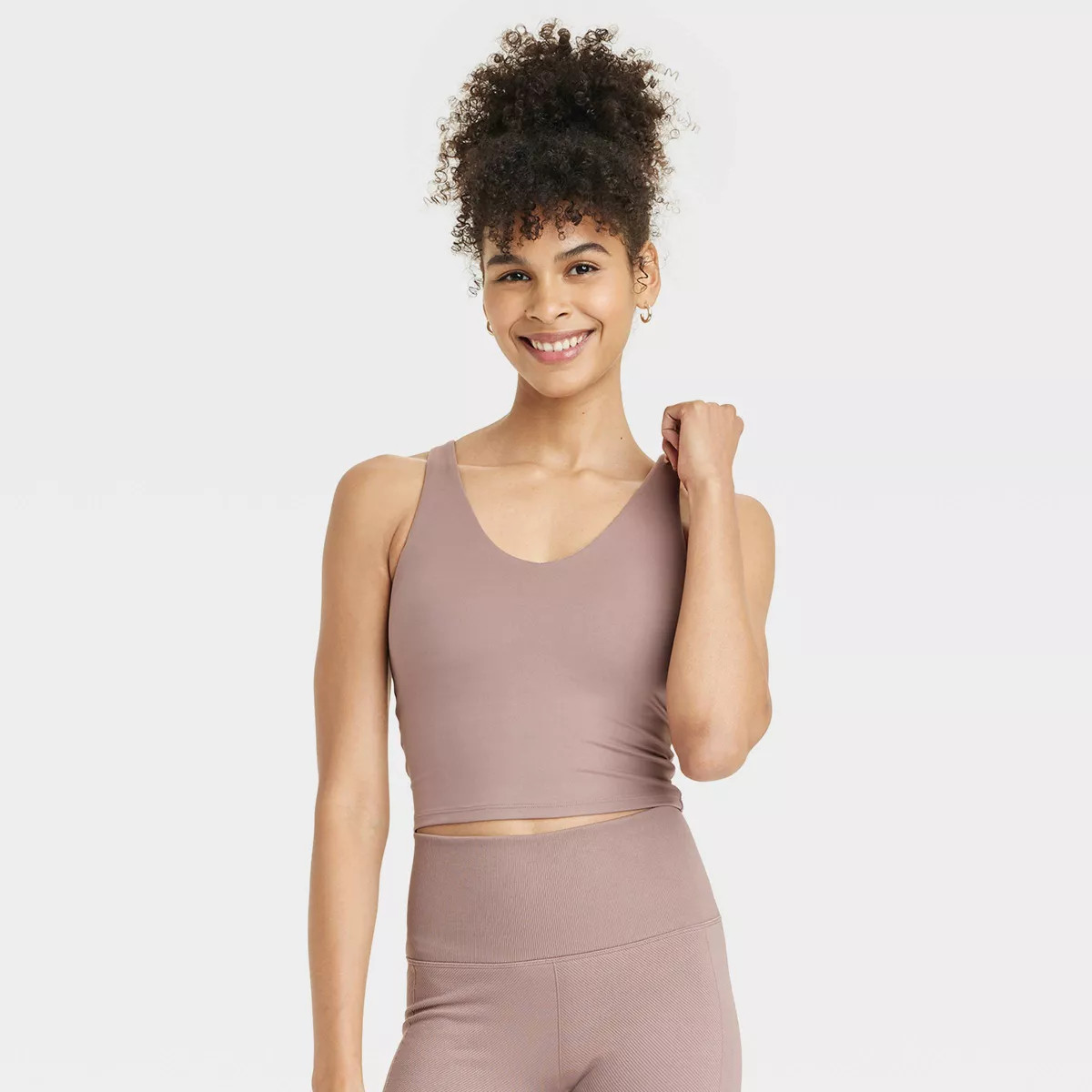 Women's Flex Light Support V-Neck Cropped Sports Bra - All In Motion™ | Target