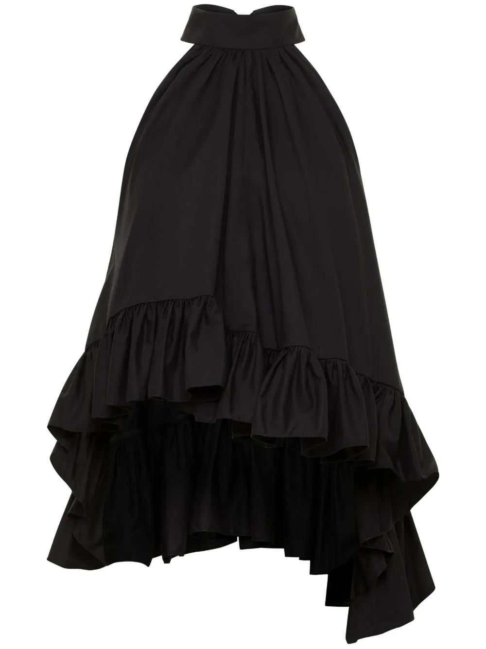 AZEEZA Plath Ruffled Poplin Top | Black | FARFETCH | Farfetch Global
