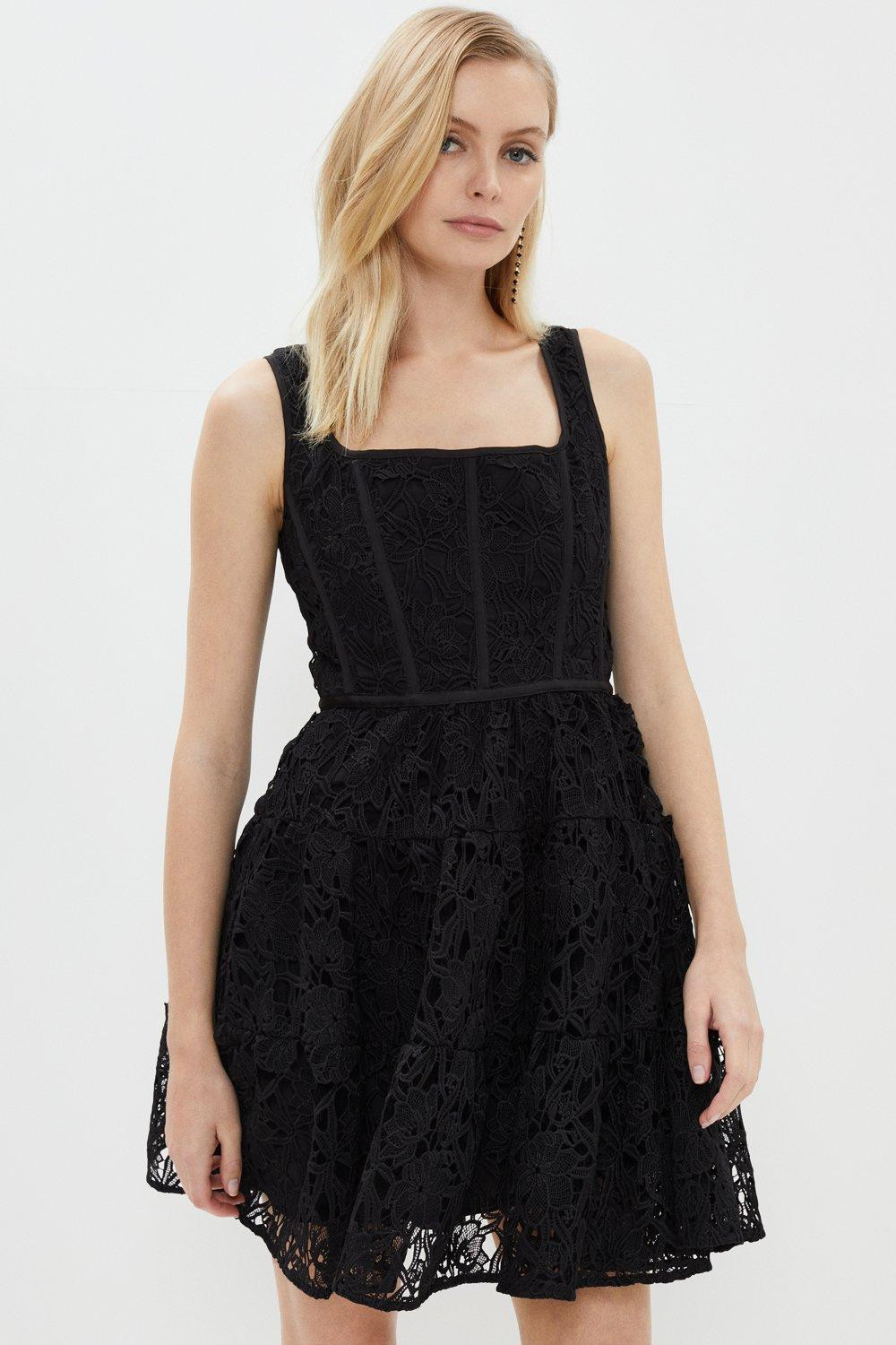 Boned Bodice Lace Mix Mini Dress | Coast UK & IE