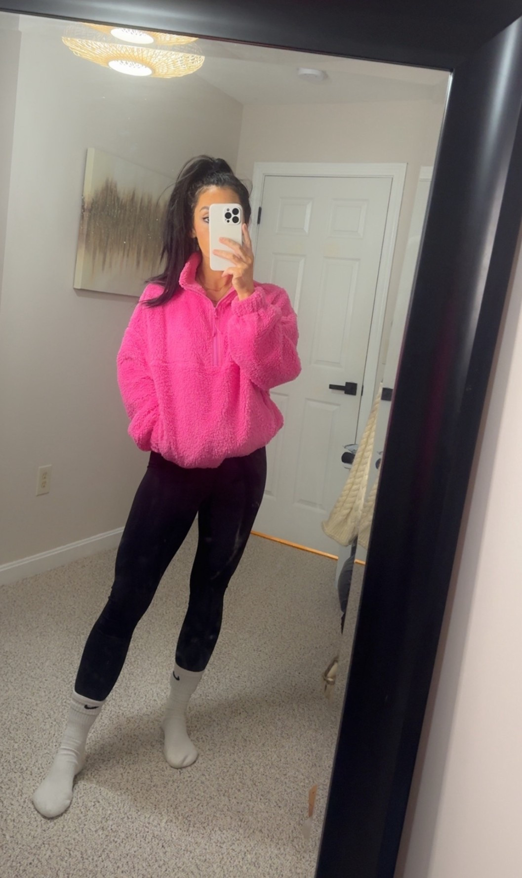 Walmart half zip Sherpa hot pink wearing size large for an oversized fit. So soft & warm and only $11! 🩷
Loungewear fit


#LTKSeasonal #LTKootd #LTKValentine