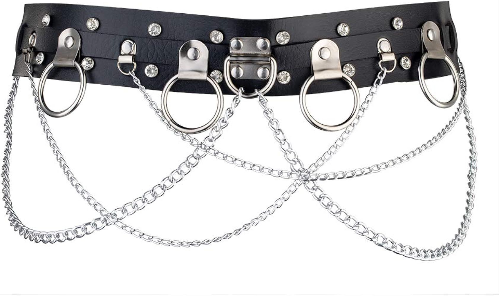 Wyenliz Women's Body Chain Belt Leather Gothic Punk Waist Belt Adjustable at Amazon Women’s Clo... | Amazon (US)