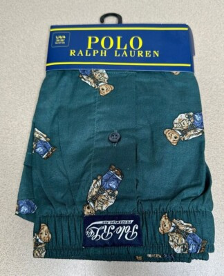 NWT Limited Polo Ralph Lauren Men's Polo Bear Cotton Green Boxer Underwear | eBay US