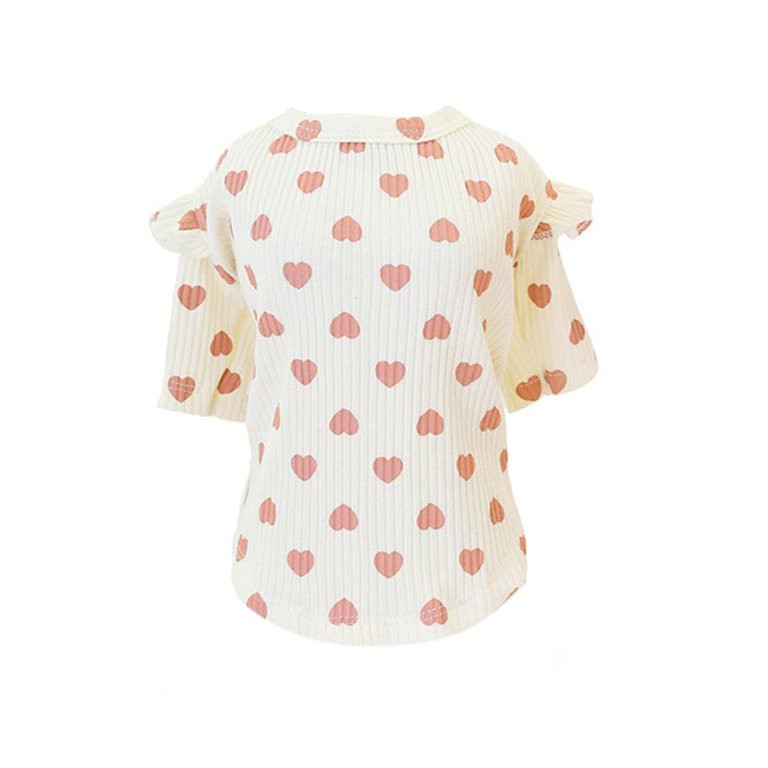 Autumn Winter Pink Beige Gray O-neck Lace Dog Supplies Sweater Heart Pattern Pet Clothes Puppy Ho... | Walmart (US)