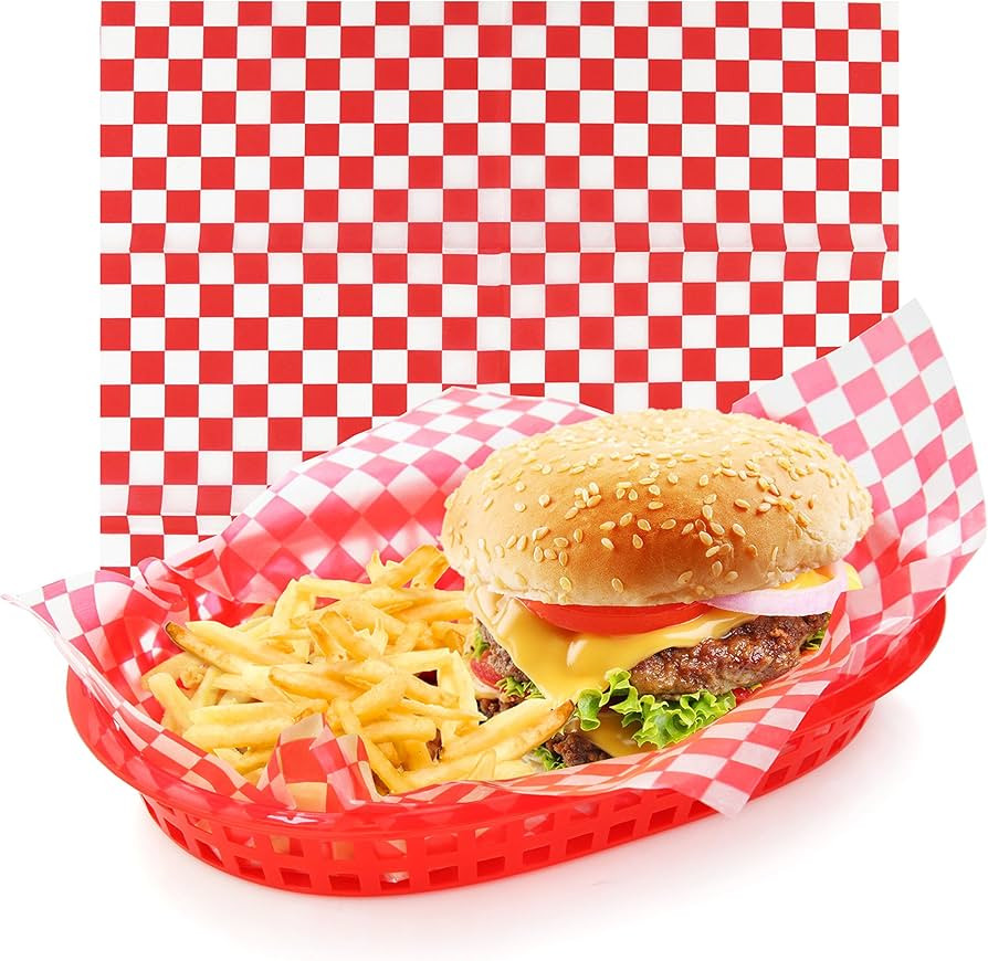 New Star Foodservice 44263 Red Check Food Basket Liners, 12 By 12-inch, Set of 36 | Amazon (US)