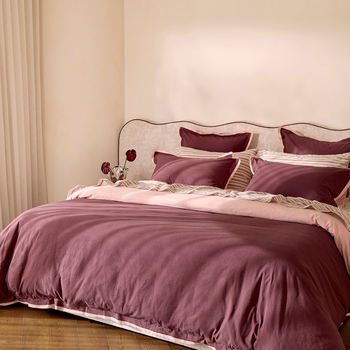 Solace Chocolate Contrast Quilt Cover Set | Pillow Talk AU