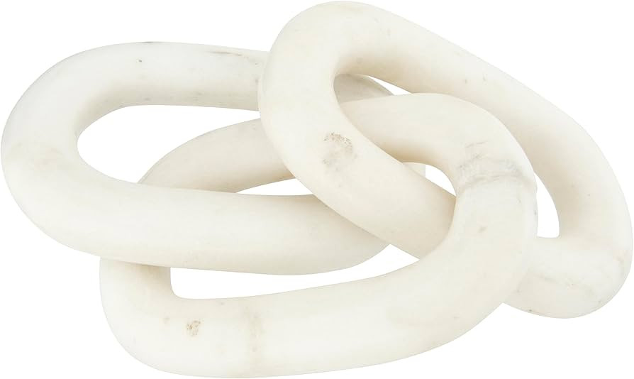 Bloomingville 13"L Decorative Marble Chain Link Figurine, White | Amazon (US)