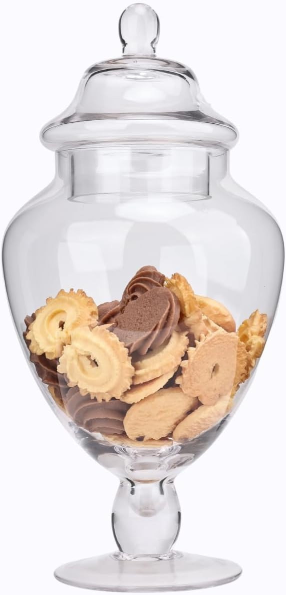 Clear Glass Apothecary Jars with Lid, Glass Candy Jar for Candy Buffet, Elegant Decorative Glass ... | Amazon (US)
