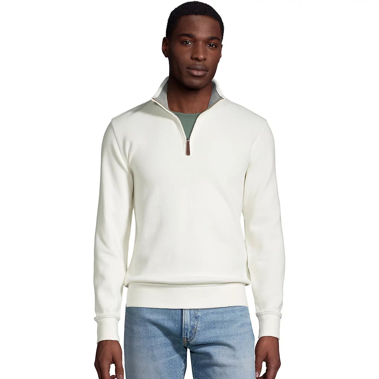 Men's Lands' End Bedford Regular-Fit Ribbed Quarter-Zip Pullover Sweater | Kohl's