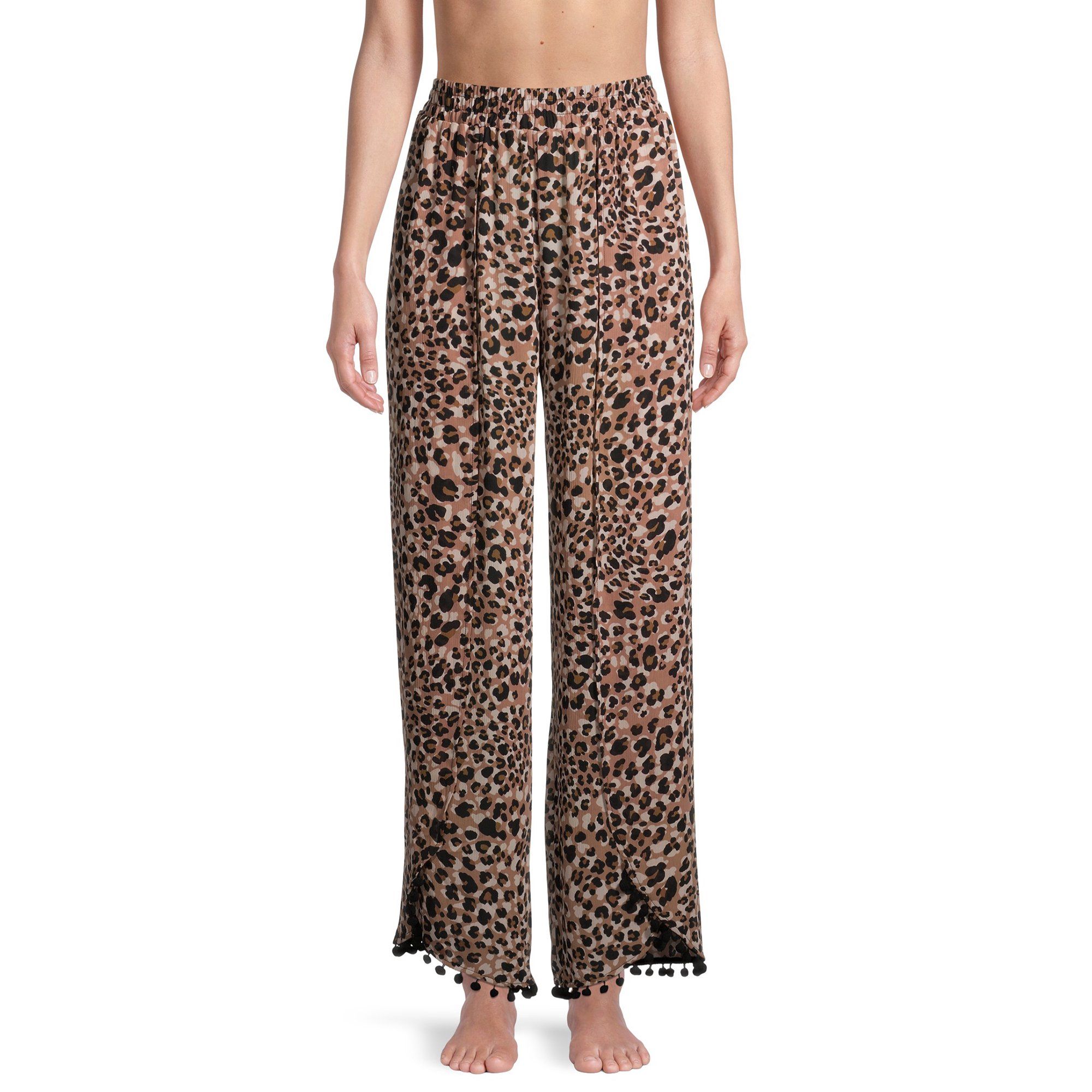 Time and Tru Women's and Women's Plus Size Tulip Trim Pant Cover Up | Walmart (US)