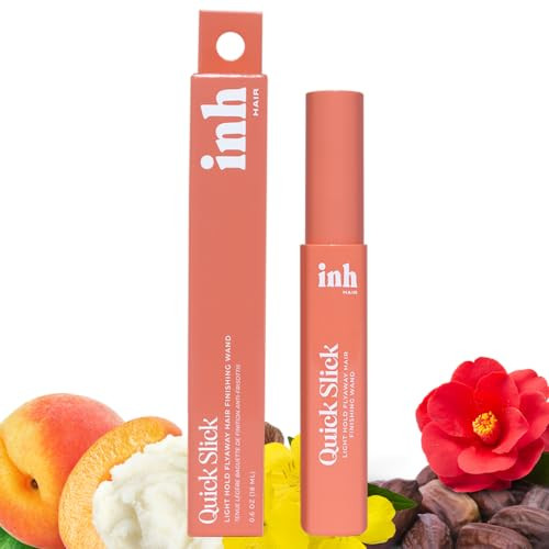 INH Hair Mascara for Flyaways | Quick Slick Hair Finishing Stick for Flyaways, Frizz Control, & Slick Back Look | Non Greasy & Non Comedogenic Smoothing Serum & Frizz Tamer Wand | Peach Tart, 18ml | Amazon (US)