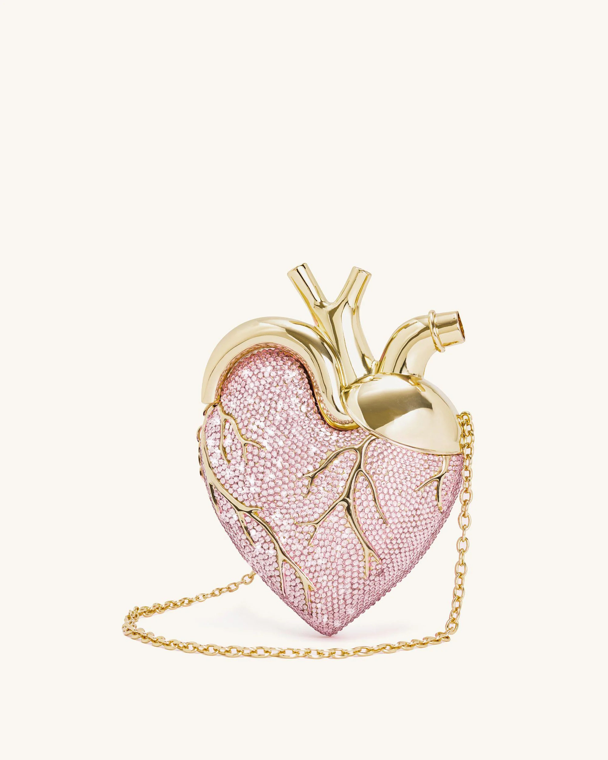 Maren Artificial Crystal Heart Shaped Bag - Pink | JW PEI US
