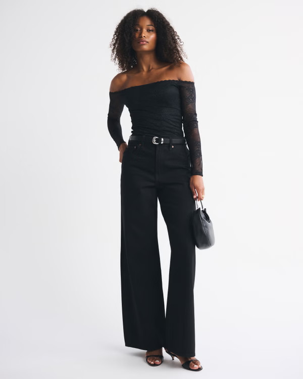 Curve Love High Rise Wide Leg Jean | Abercrombie & Fitch (US)