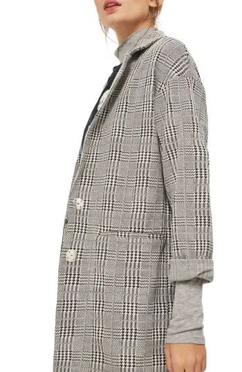 Women's Topshop Check Jersey Duster Coat | Nordstrom