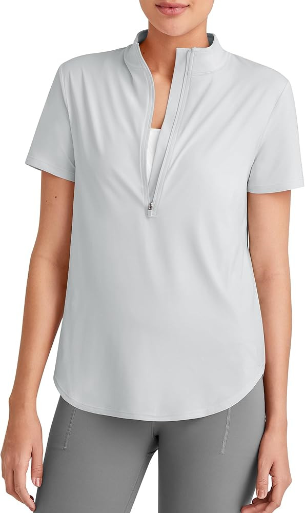 G4Free Lightbreeze UPF 50+ - Camisetas de entrenamiento para mujer, manga corta, media cremallera... | Amazon (US)