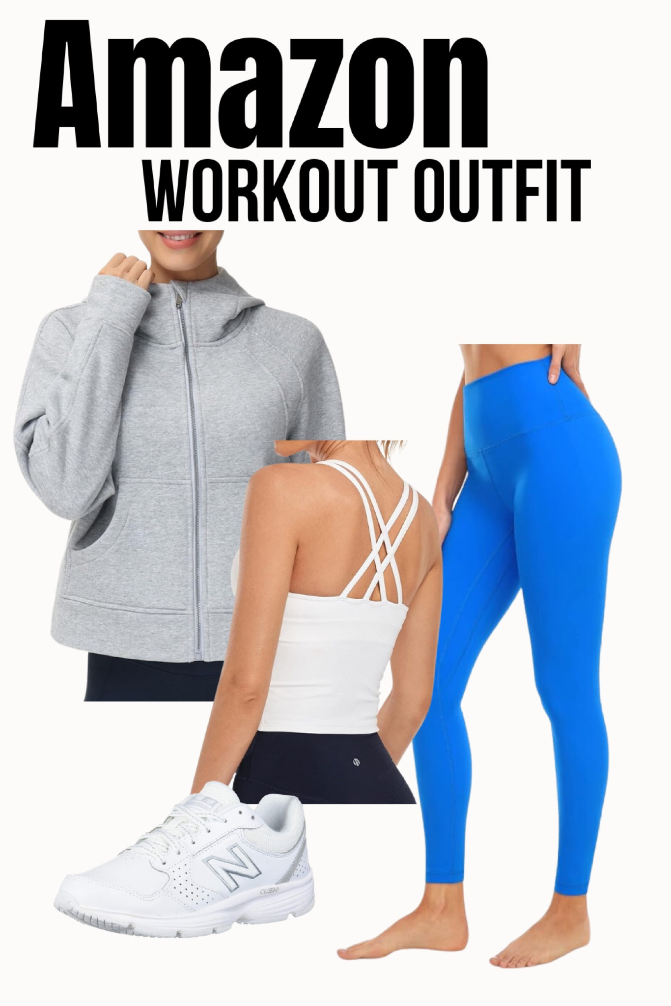 Amazon workout outfit, leggings, tank top, fitness, sneakers, sweatshirt 

#LTKstyletip #LTKfitness #LTKfindsunder50