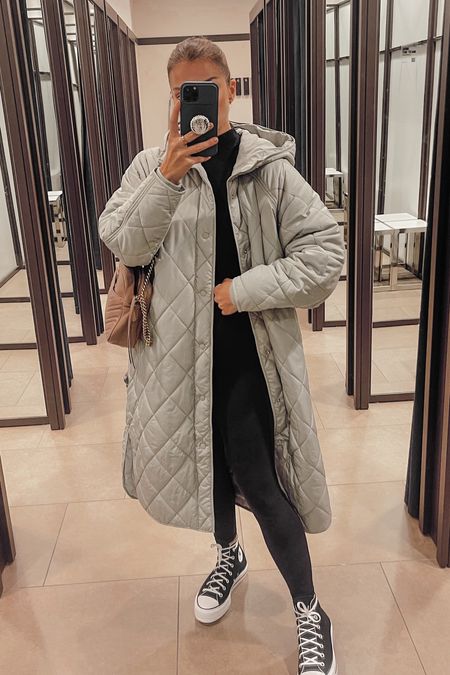 Autumn winter style, autumn winter fashion, outfit inspiration, quilted green coat, Burberry quilted coat, Nastygal, boohoo, Net-a-porter, new look, pull and bear, Adanola black leggings, converse, wardrobe staples

#LTKstyletip #LTKeurope #LTKSeasonal