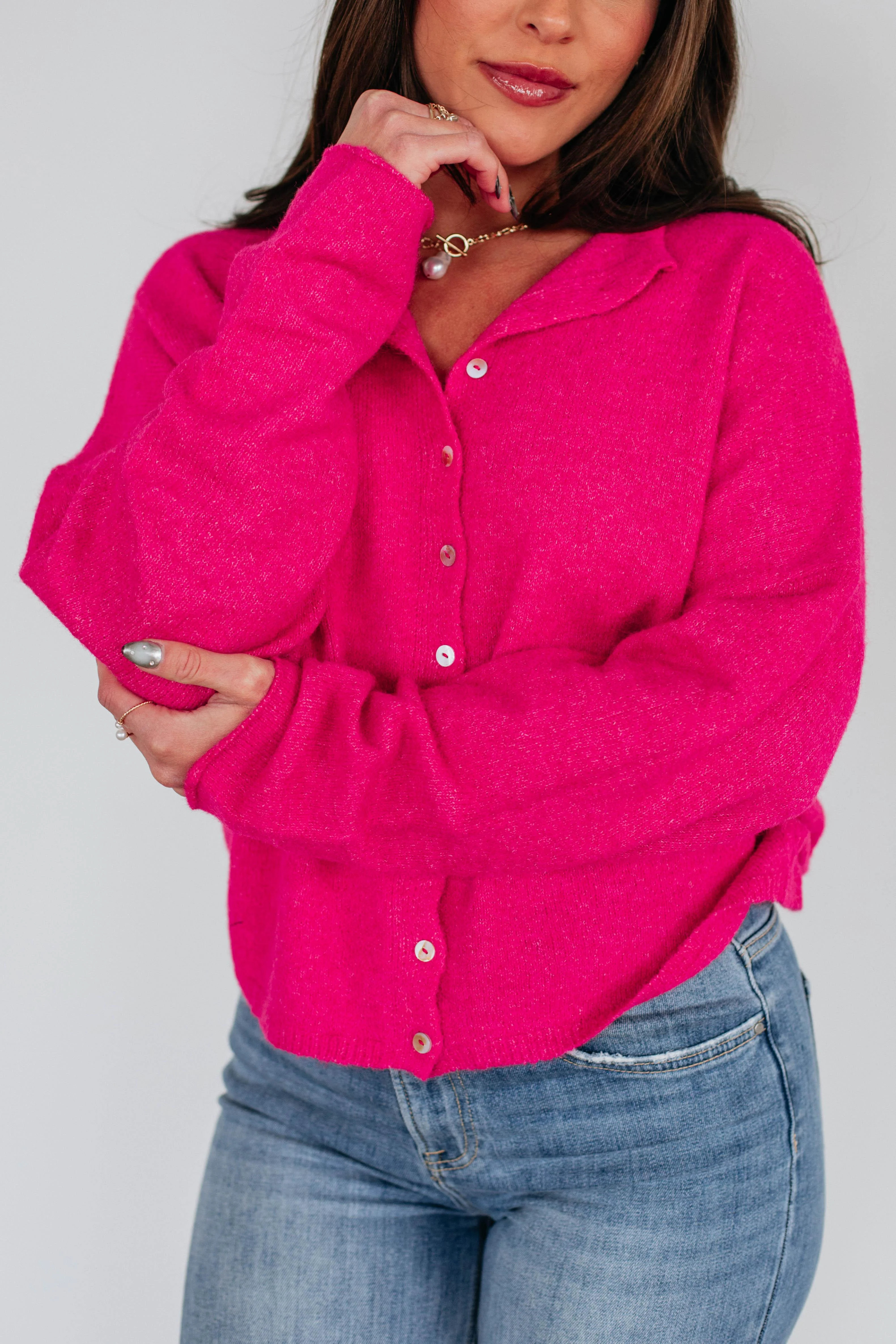 Brooke Cardigan - Fuchsia Medium | Wild Oak Boutique