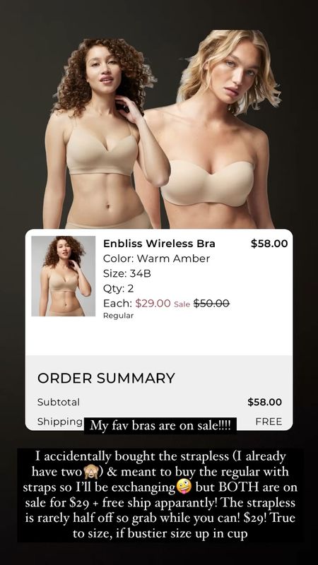 Soma Bra Sale - Marked down to $29!!
Including my go-to strapless bra 
Grab while you can🙌🏻

strapless bra, wireless bra, soma bra, soma bra sale, affordable bras 

#LTKFindsUnder50 #LTKSaleAlert