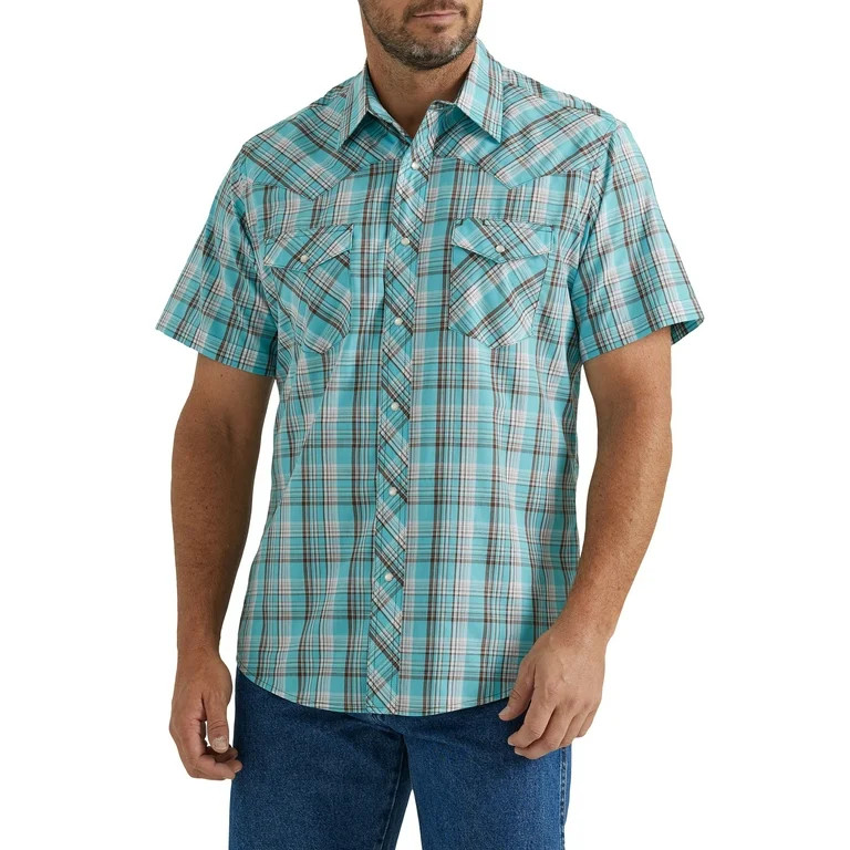 Wrangler® Men's Regular Fit Short Sleeve Western Shirt, Sizes S-5XL | Walmart (US)