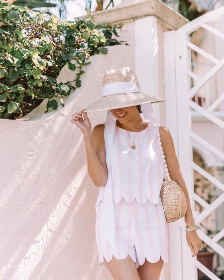 The perfect set for summer!
Sail to sable x palm beach lately, striped set, pink and white outfit, straw hat, shell handbag, summer fashion, summer outfit 

#LTKshoecrush #LTKSeasonal #LTKitbag