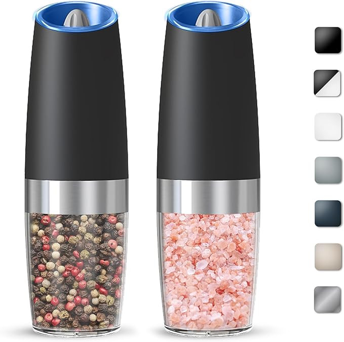 Gravity Electric Salt And Pepper Grinder Set, Automatic Salt And Pepper Grinder Set, Battery Powe... | Amazon (US)