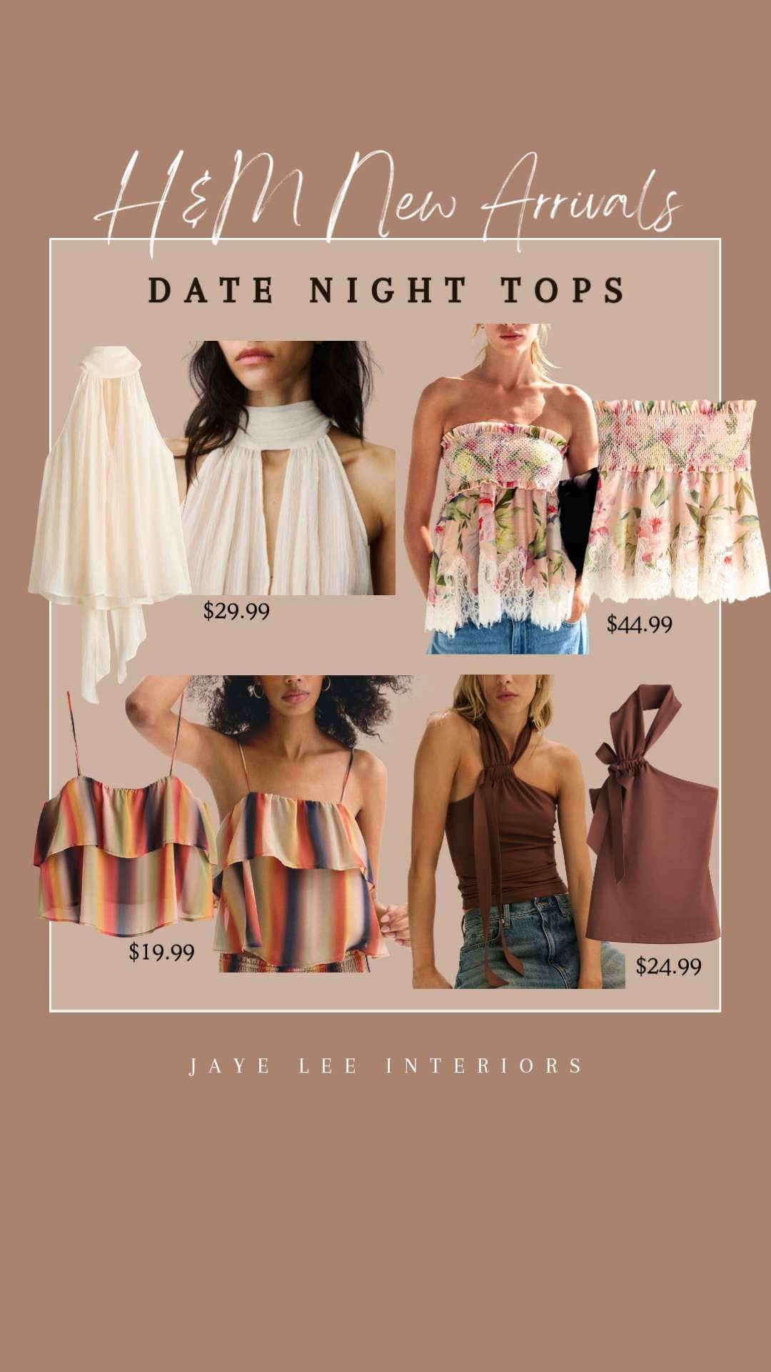 Date Night Tops with Just Enough Edge to Dress Up Your Denim...
date night outfit, go out tops, H and M, New In, halter top, floral top, lace trim, romantic, asymmetrical tops, floral top, #jleeinteriors 

 #LTKgrwm #LTKOver40 #LTKMidsize