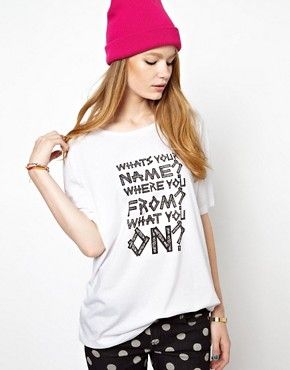 House of Holland Oversized Tee with 'Whats Your Name' Print | ASOS US