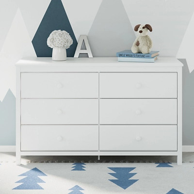 Storkcraft Alpine 6 Drawer Double Dresser, White | Ashley Homestore