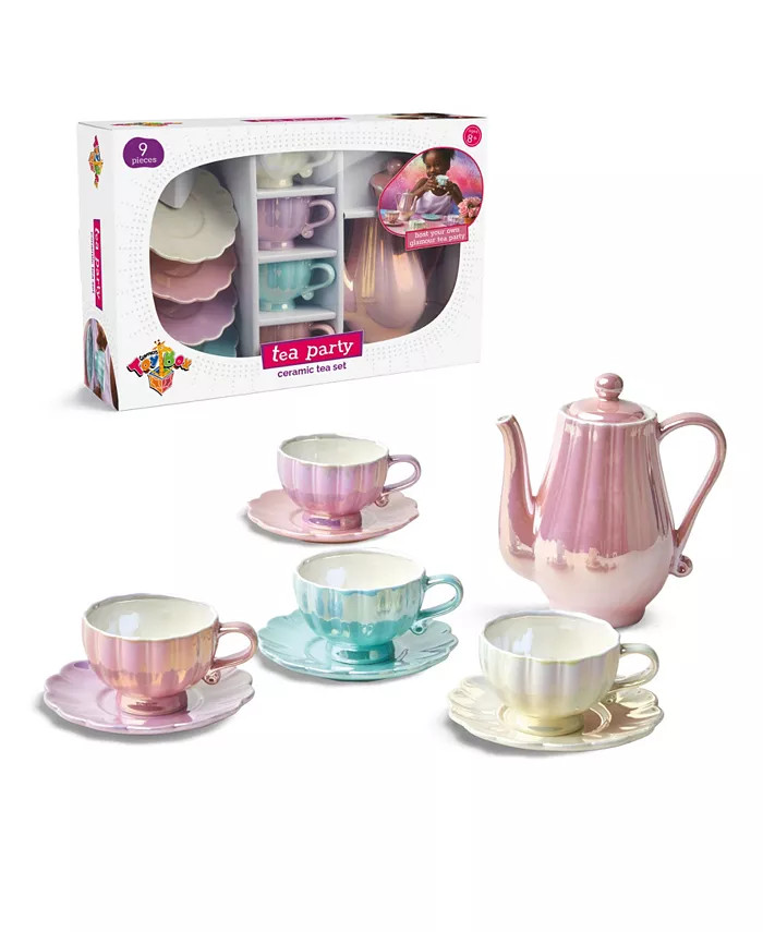 Tea Party Ceramic 9 Pieces Tea Set, Created for Macy's | Macy's