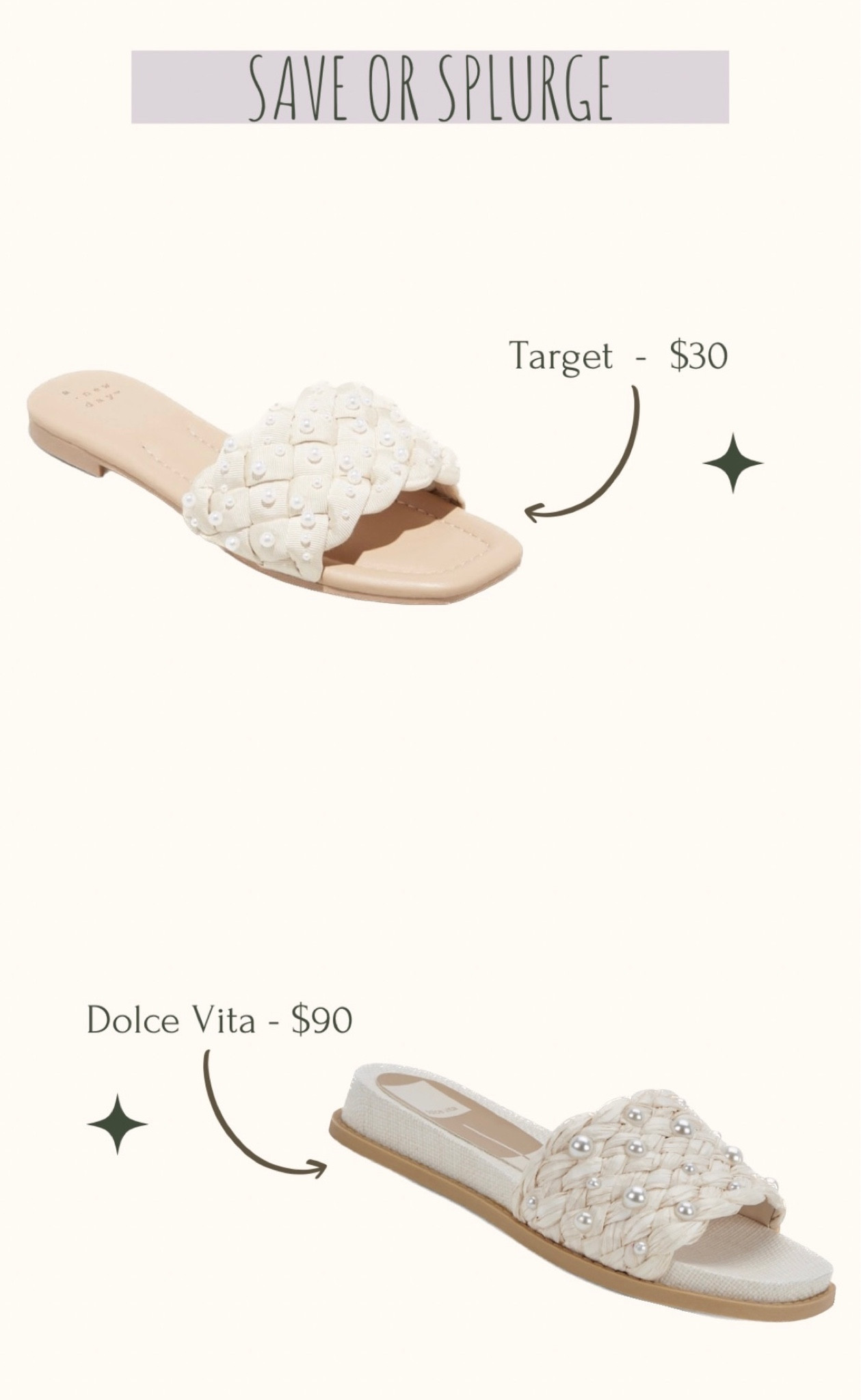 Save or Splurge - Target vs. Dolce Vita Pearl Sandals

#LTKworkwear #LTKwedding #LTKshoecrush