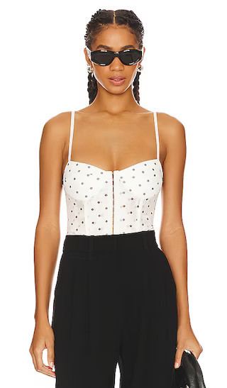 Free People x Intimately FP Printed Night Rhythm Corset Bodysuit in White. - size XL | Revolve Clothing (Global)