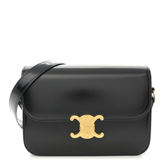 Shiny Calfskin Medium Triomphe Black | FASHIONPHILE (US)