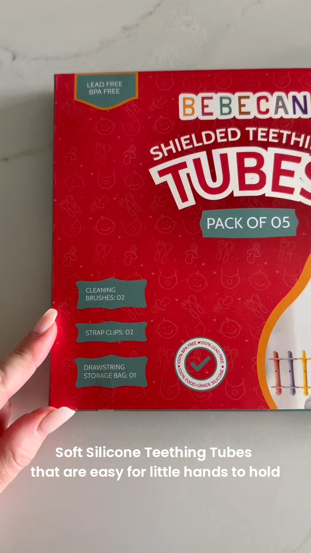 These soft silicone teething tubes come in a pack of 5 and we love them! Easy to clean and baby boy loves them! #baby #babytoy 

#LTKBaby #LTKKids
