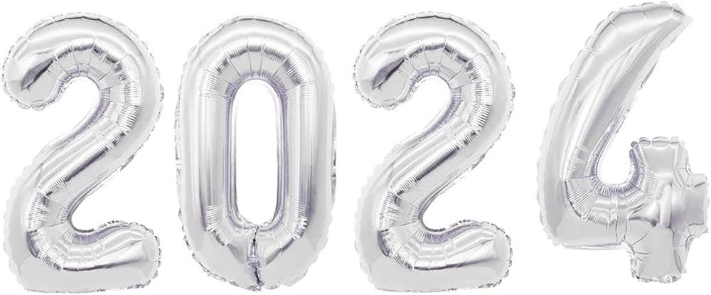 16 Inch 2024 Balloons Number 2024 Foil Balloons for New Years Eve Party Supplies Anniversary Part... | Amazon (US)