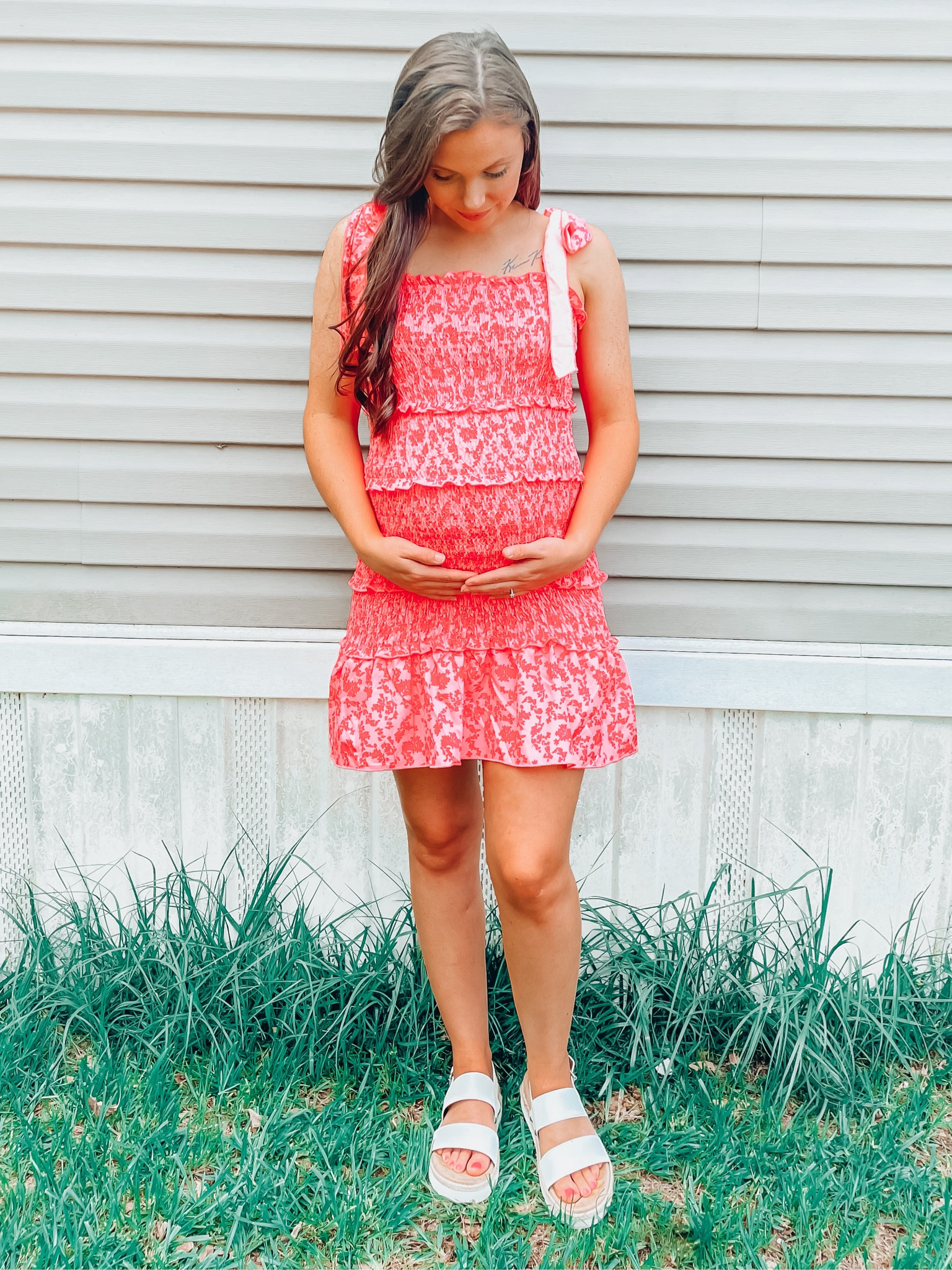 THE CUTEST SUMMER DRESS 
Perfect for your baby bump too! 
PINK + Bump friendly  
maternity + mom to be 

#LTKunder50 #LTKbump #LTKSeasonal
