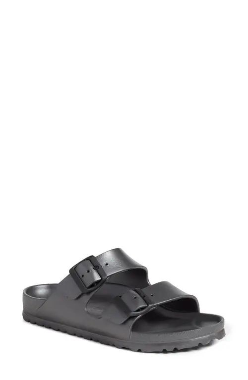 Birkenstock Essentials Arizona Waterproof Slide Sandal in Metallic Anthracite at Nordstrom, Size 10- | Nordstrom