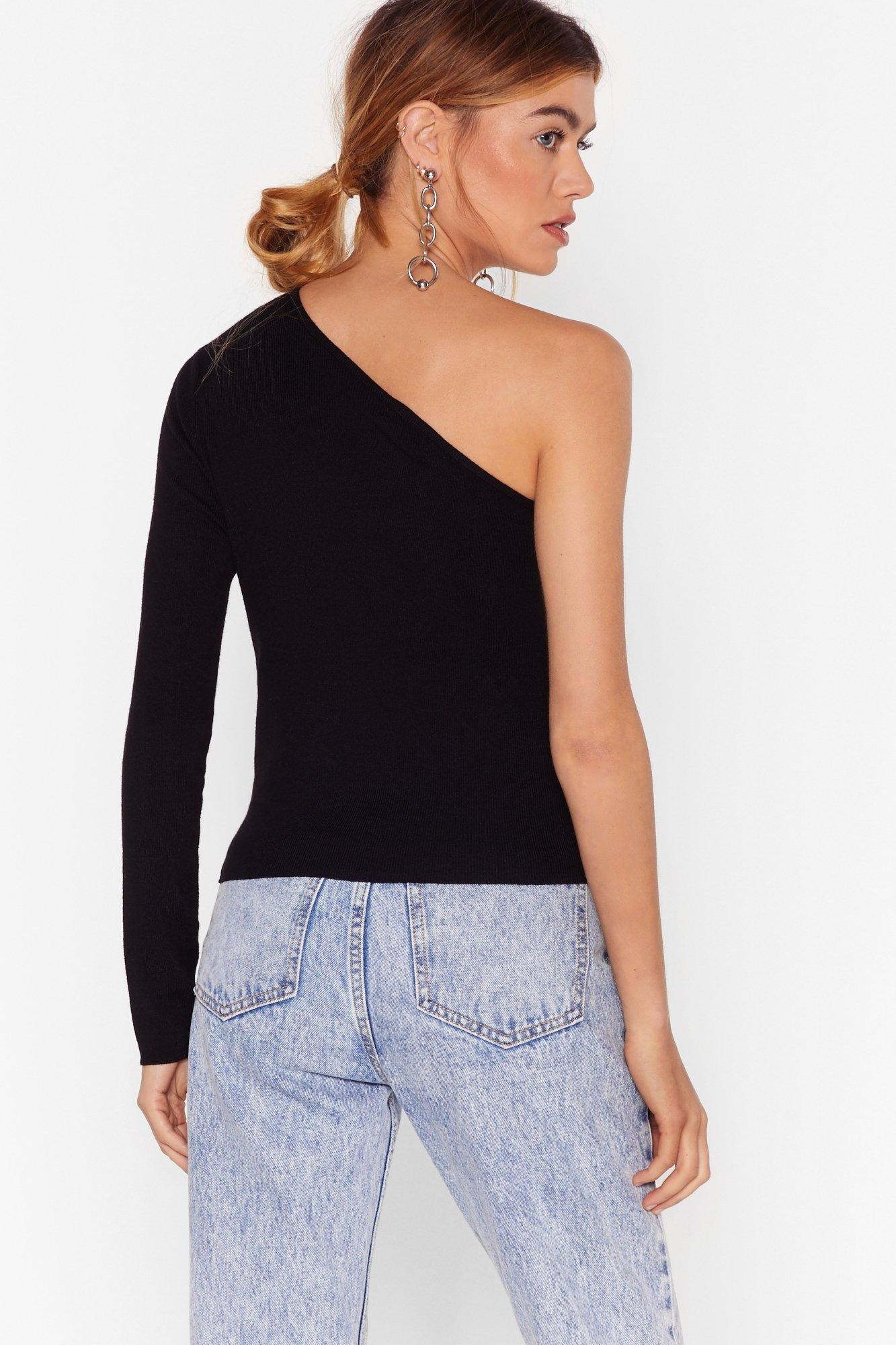 One More Time Knitted One Shoulder Top | Nasty Gal (US)