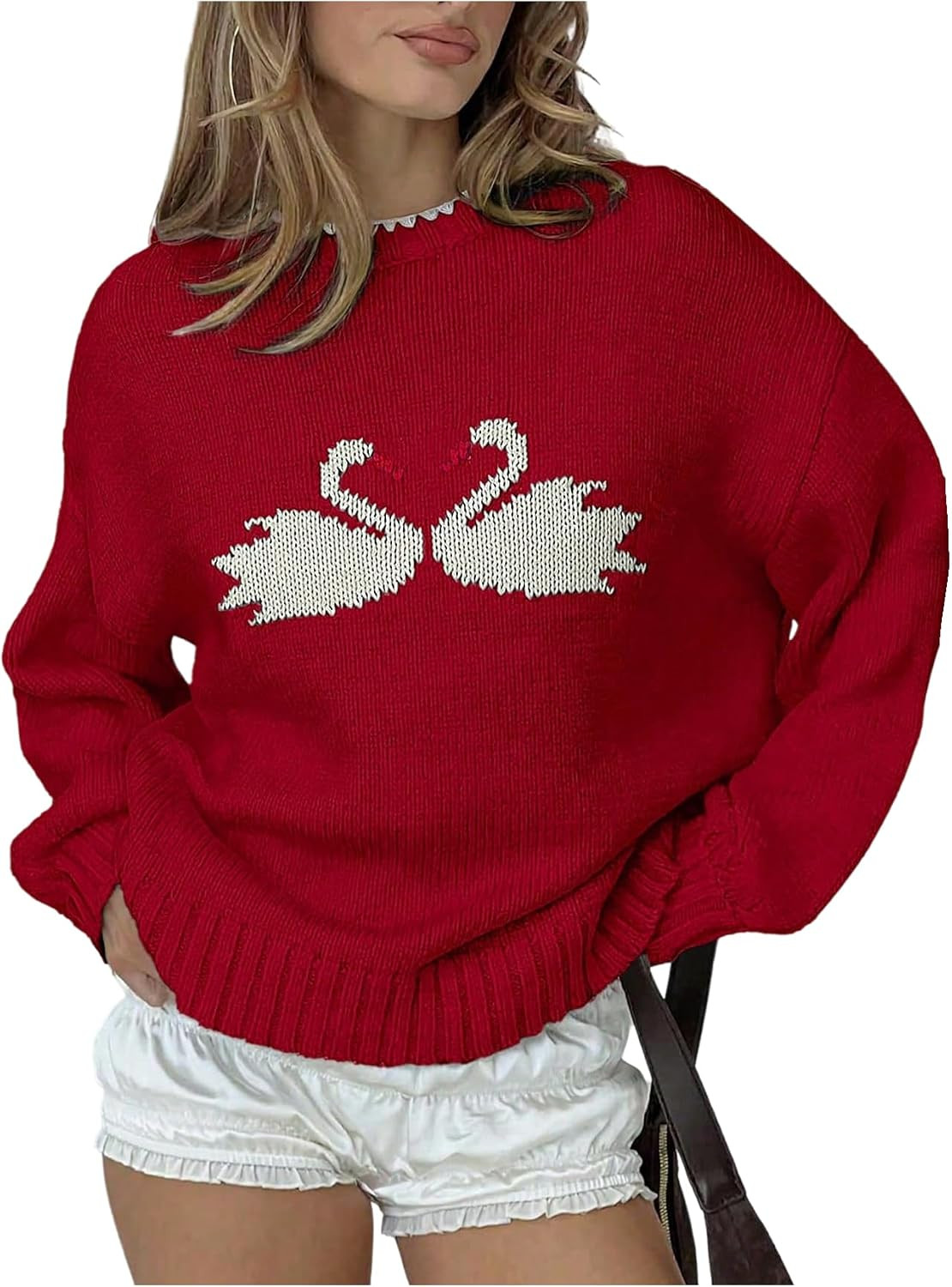 RoseSeek Women's Animal Graphic Sweater Crew Neck Pullover Sweaters | Amazon (US)