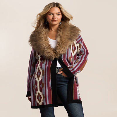Faux Fur Cardigan Sweater | Buckle