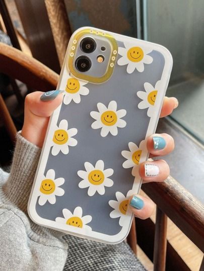 Sunflower Painted Clear Phone Case | SHEIN