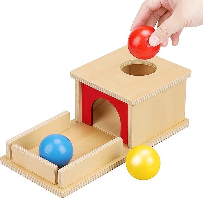 TOY Life Object Permanence Box with Tray and 3 Balls Montesorri Toys 6-12 Months Ball Drop Toy Bo... | Amazon (US)