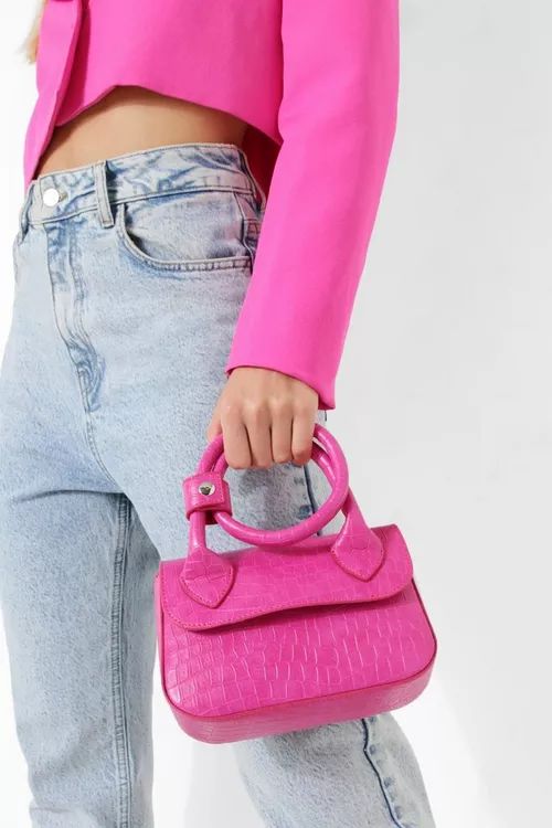 Croc Double Looped Handle Mini Bag | Boohoo.com (US & CA)