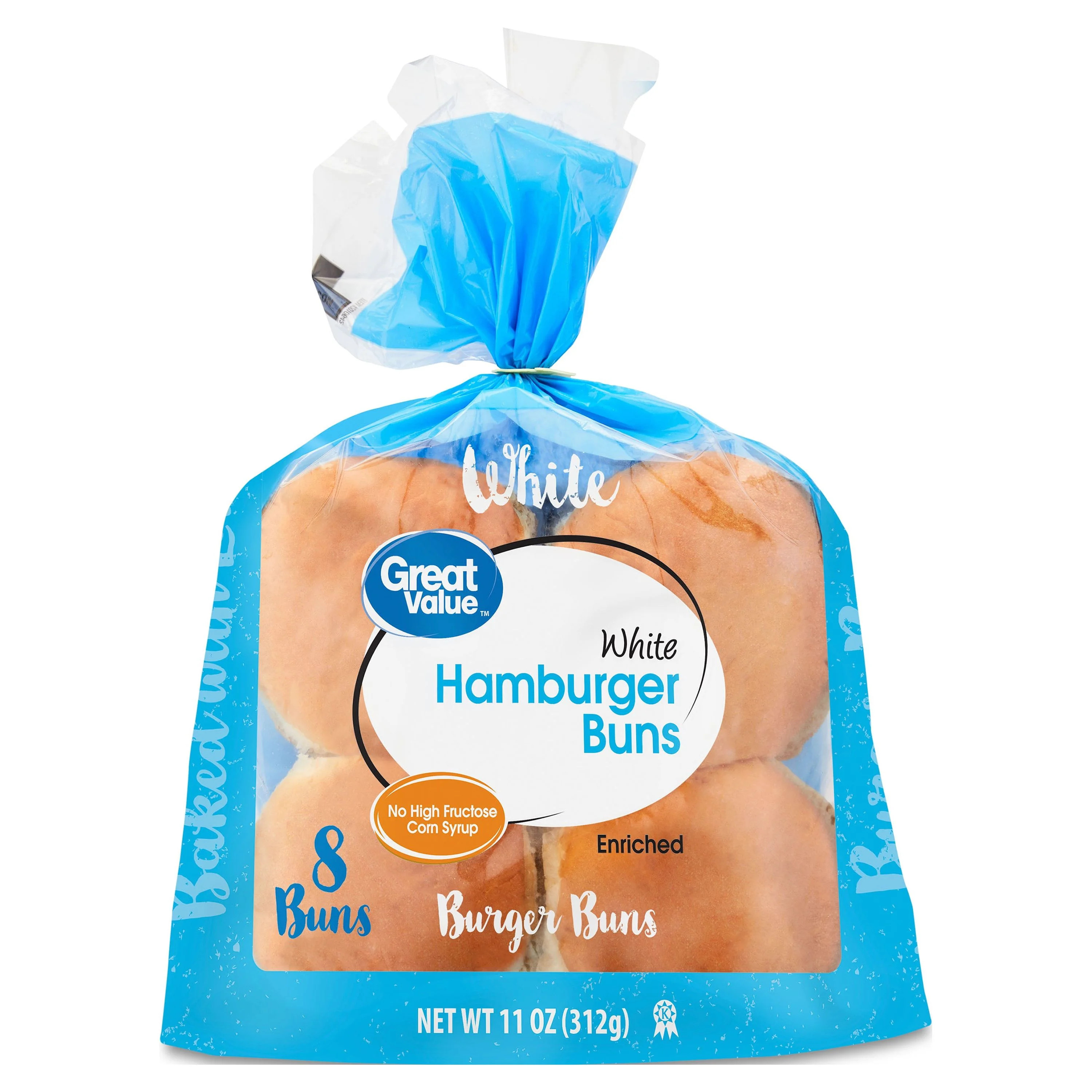 Great Value Hamburger Buns, 8 Count, 11 oz | Walmart (US)