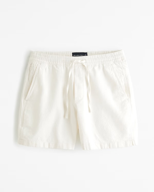 Linen-Blend Pull-On Short | Abercrombie & Fitch (US)