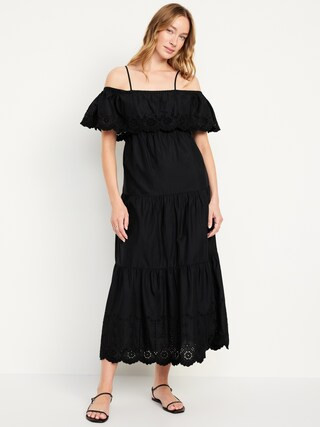 Cold Shoulder Maxi Swing Dress | Old Navy (US)
